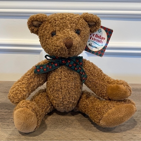 Vintage Russplus “Holiday Friends” Jointed Teddy Bear Plush Stuffed Animal - Picture 16 of 16